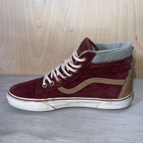 Vans SK8-Hi MTE Scotchguard Burgundy/Brown Suede Men's 8 Women's 9.5 - Picture 6 of 11